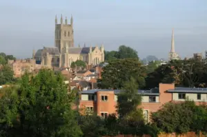 Worcester Cathedral and city skyline